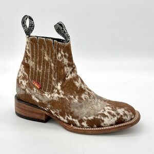 D' Mendez Cowhair Botines Botin Charro Boots Cow Hair Handmade in Mexico Sz 8 US